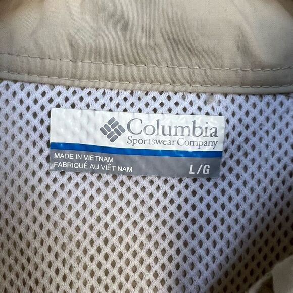PFG Columbia Fishing Shirt Omni Shade Long Sleeve Vented Khaki men’s size L - Picture 4 of 10